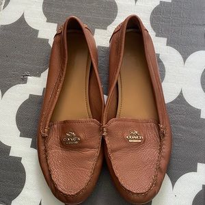 Tan coach flats